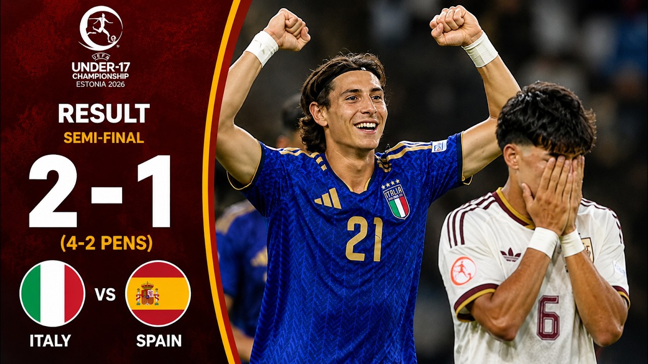 Italy U17 2-1 Spain U17 (4-2 Pens) | DRAMATIC Semi-Final | UEFA Euro U17 2026
