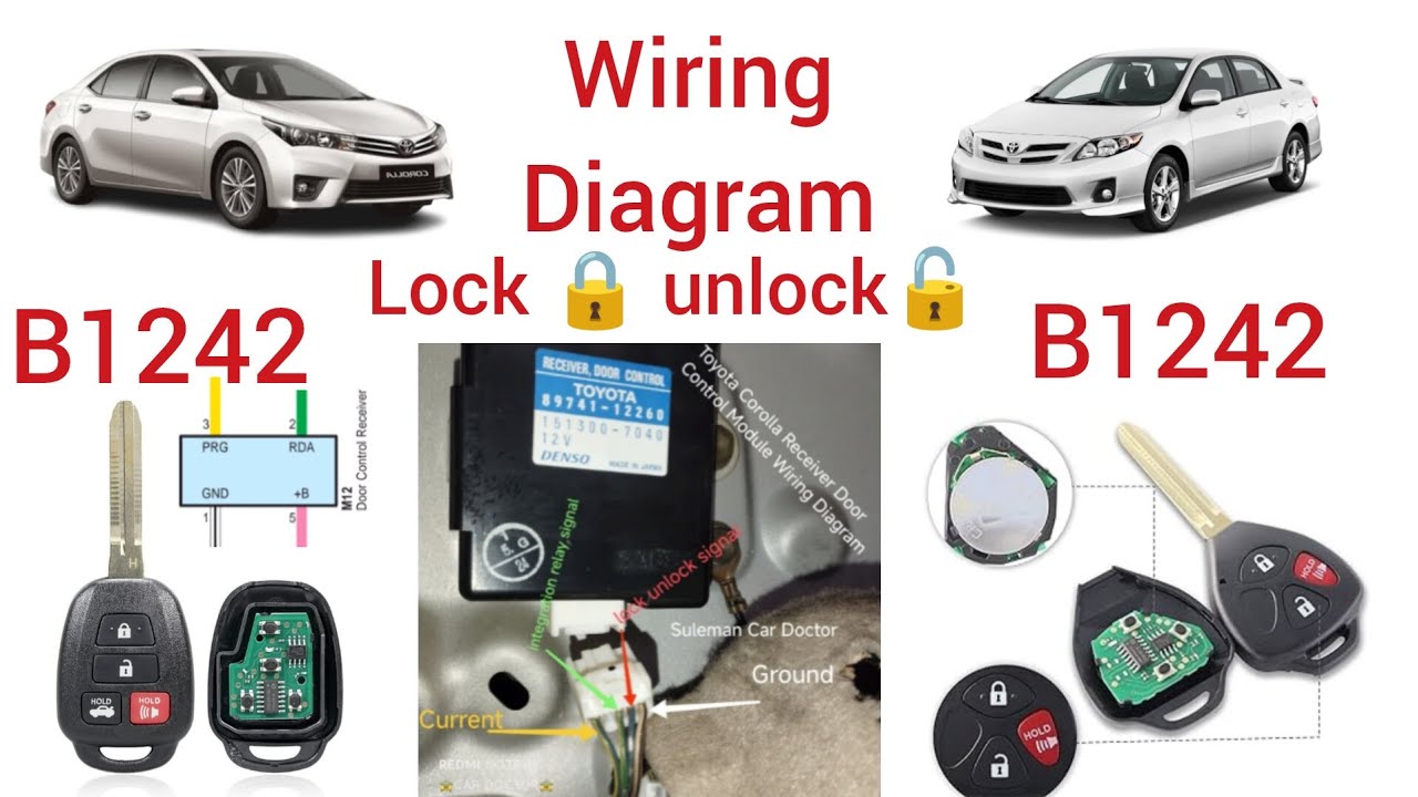 B1242 Toyota Corolla Receiver Door Control Module wiring Diagram || lock unlock Not Working