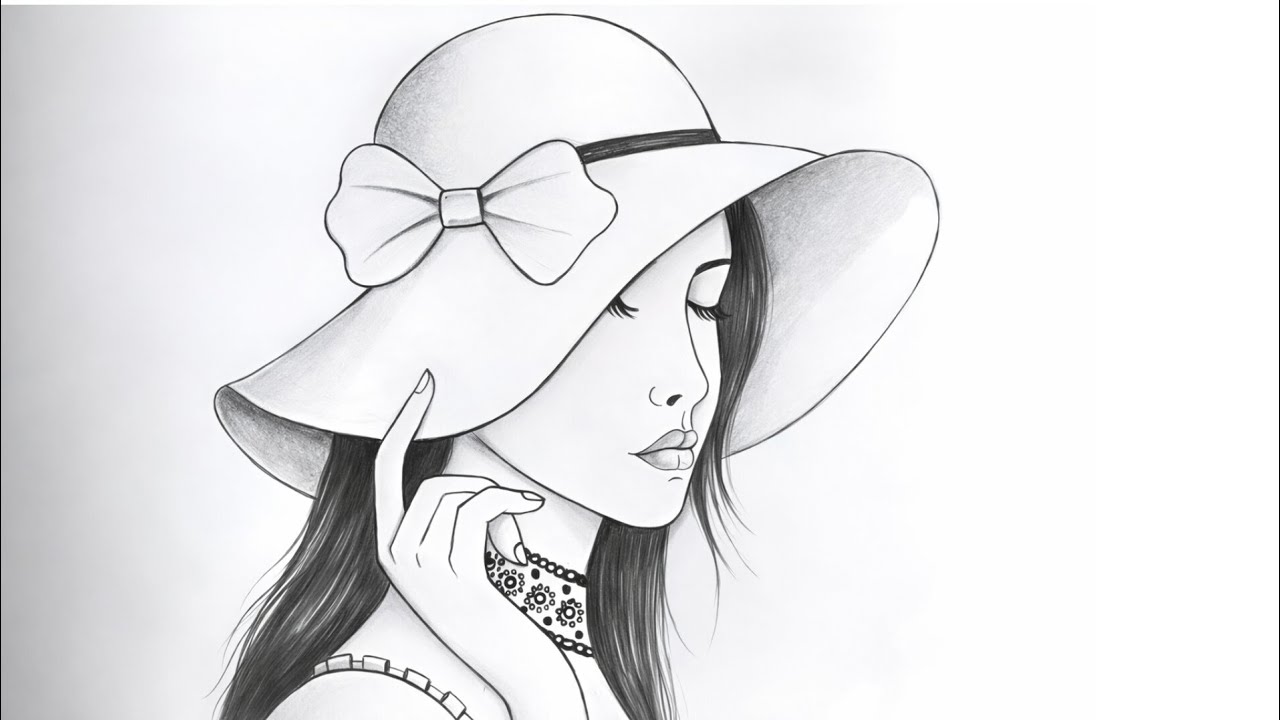 How to Draw a Girl Hidden Face Wearing a Hat | Easy Pencil Sketch | Vikash Art 2.0 
