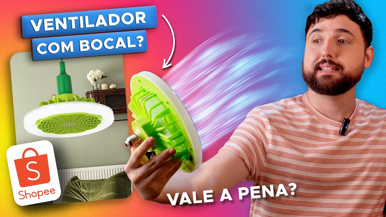 🥵 COMPRAS DA SHOPEE PARA O CALOR | Testei Ventilador de Pescoço e de Teto com Bocal | Vale a Pena?