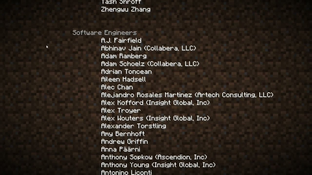 Minecraft Credits FULL High GUI Scale Quad HD 2K 1440p