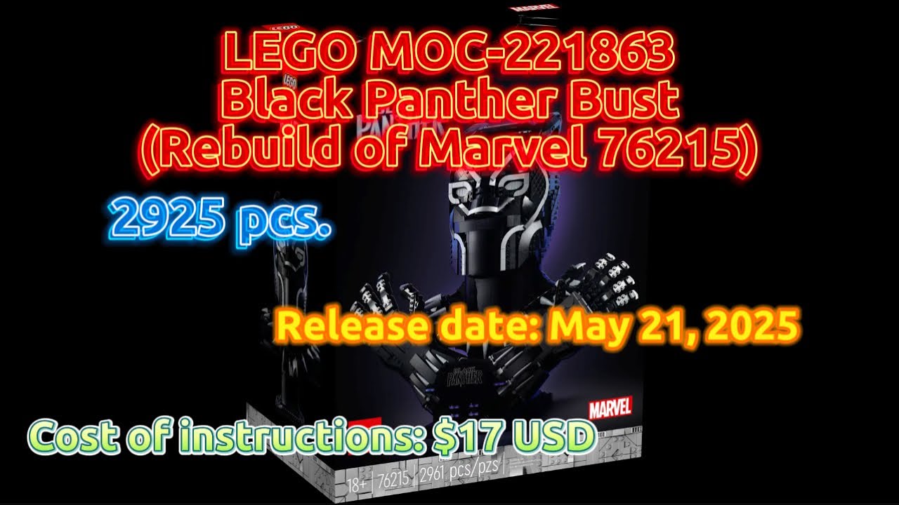 LEGO Speed Build & Review - MOC-221863: LEGO Marvel - Black Panther Bust (Complete Build + Review)