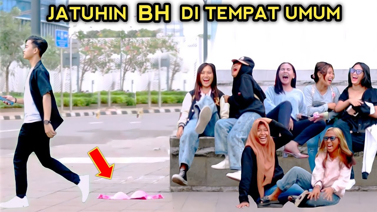 PRANK JATUHIN BH DI TEMPAT UMUM.. AUTO NGAKAK..