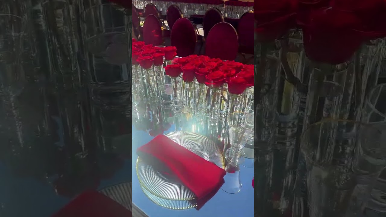 Intimate private dinner in a luxurious red hue ❤&zwj;🔥 #red #dinner #royalwedding