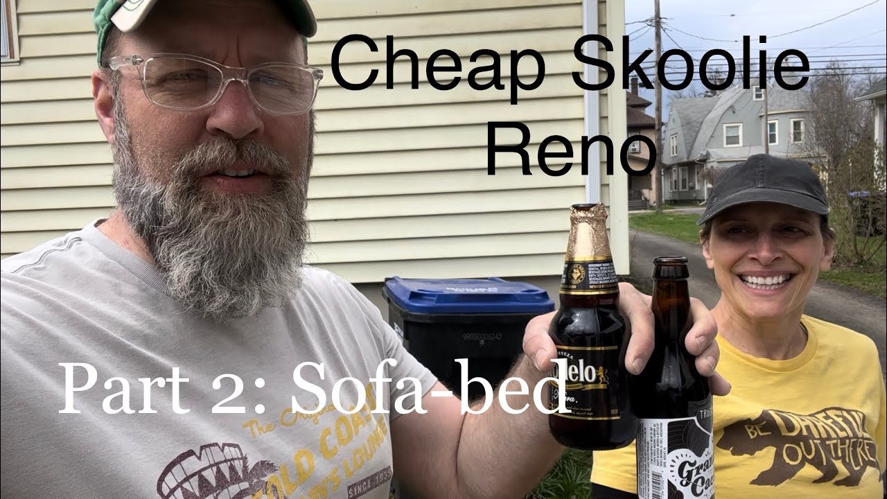 Cheap Skoolie Reno part 2- Building a bed in rain, sleet, and snow.