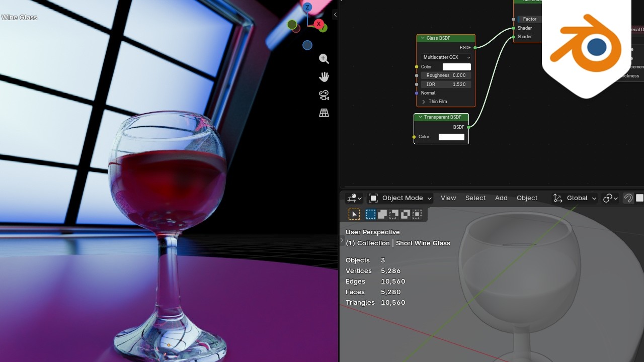 Como criar vidro falso para renderização em tempo real com EEVEE - Blender 3D