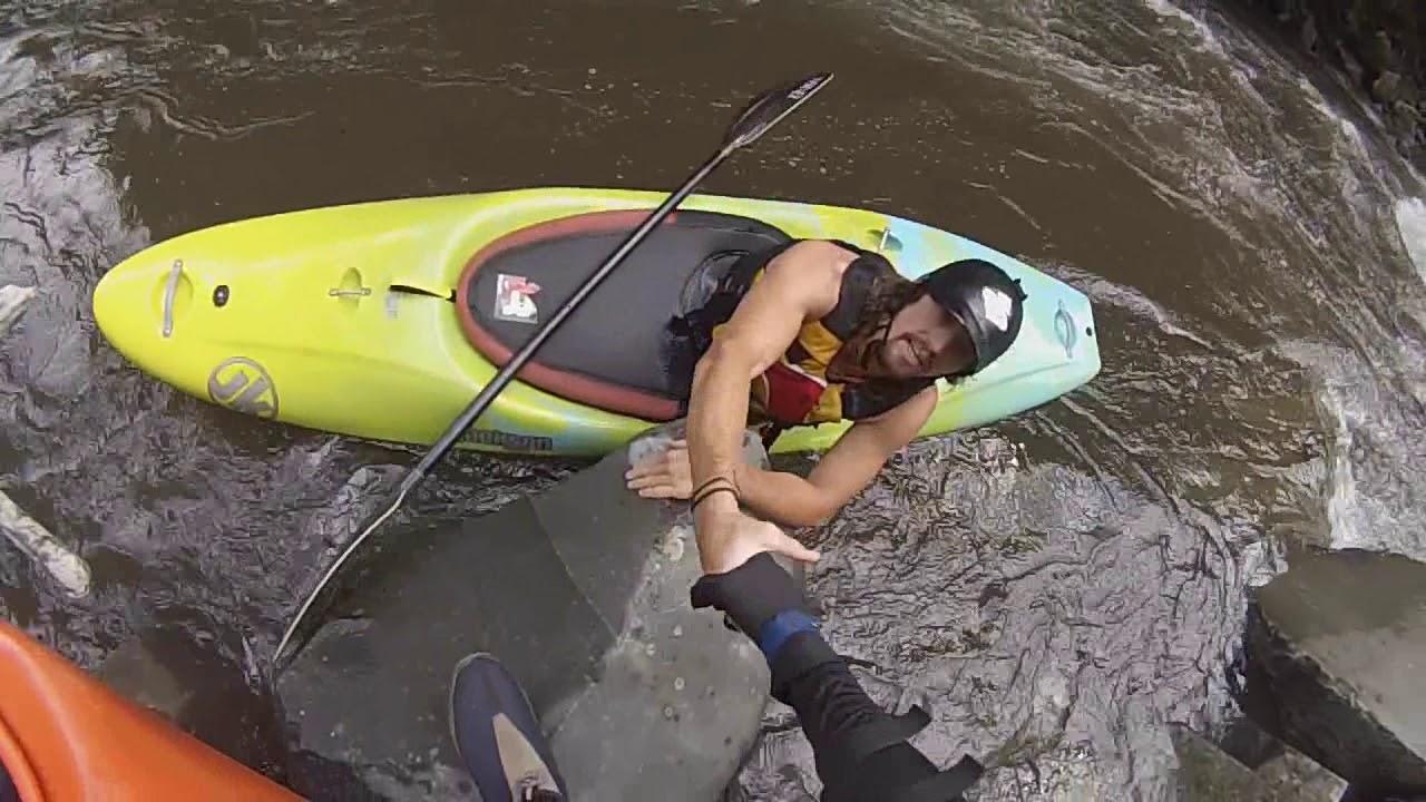 Nantahala Cascades at 450cfs Class 5 Whitewater Kayaking Using Hi-N-Dry Rolling Aid