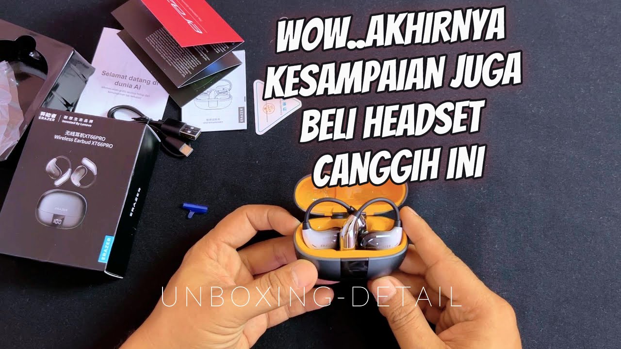 ERAZER XT66Pro - Teknologi Baru Per-TWS-an Indonesia - Headset Untuk Travelling, Gaming dan Olahraga