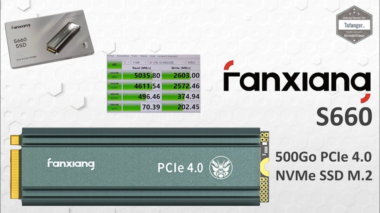 fanxiang S660 500 ГБ PCIe 4.0 NVMe M.2 2280 SSD с радиатором — ПК и PS5 — распаковка