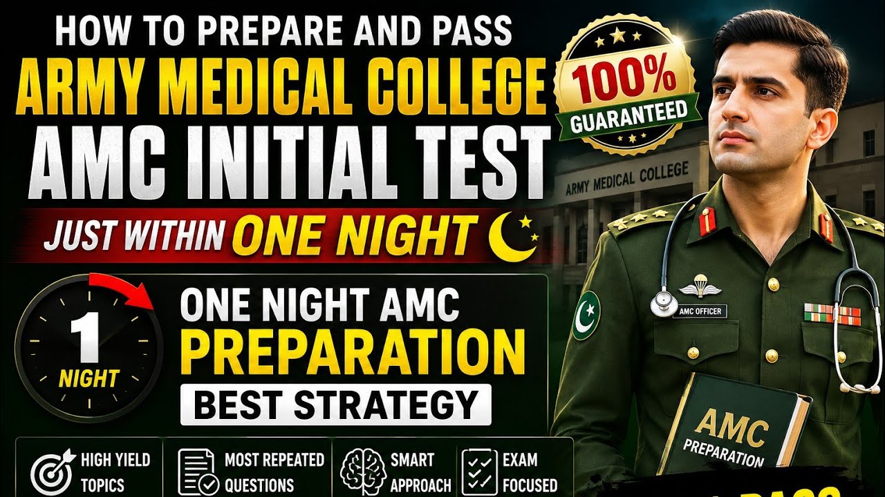  How to Prepare & Pass Army Medical College (AMC) Initial Test in One Night |Last-Minute Strategy