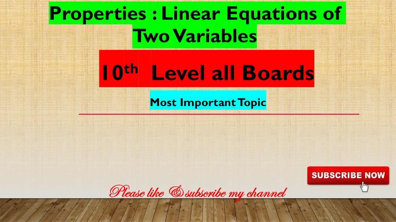 10Board Linear Equations Properties @Aaha Champs Academy