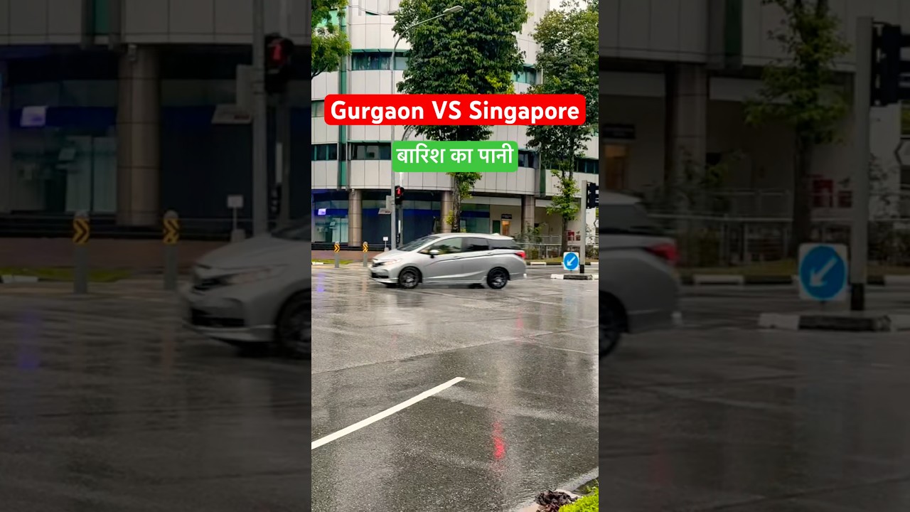 Singapore comparison with Gurgaon #singapore #travel #gurgaon #gurugram #rain #infrastructure #funny