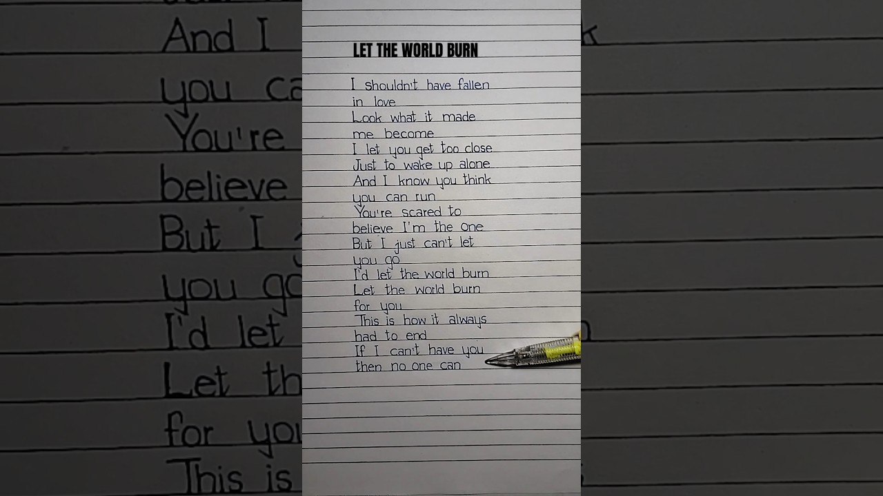 LET THE WORLD BURN Lyrics Song by Chris Grey #lettheworldburn #lyrics #chrisgrey