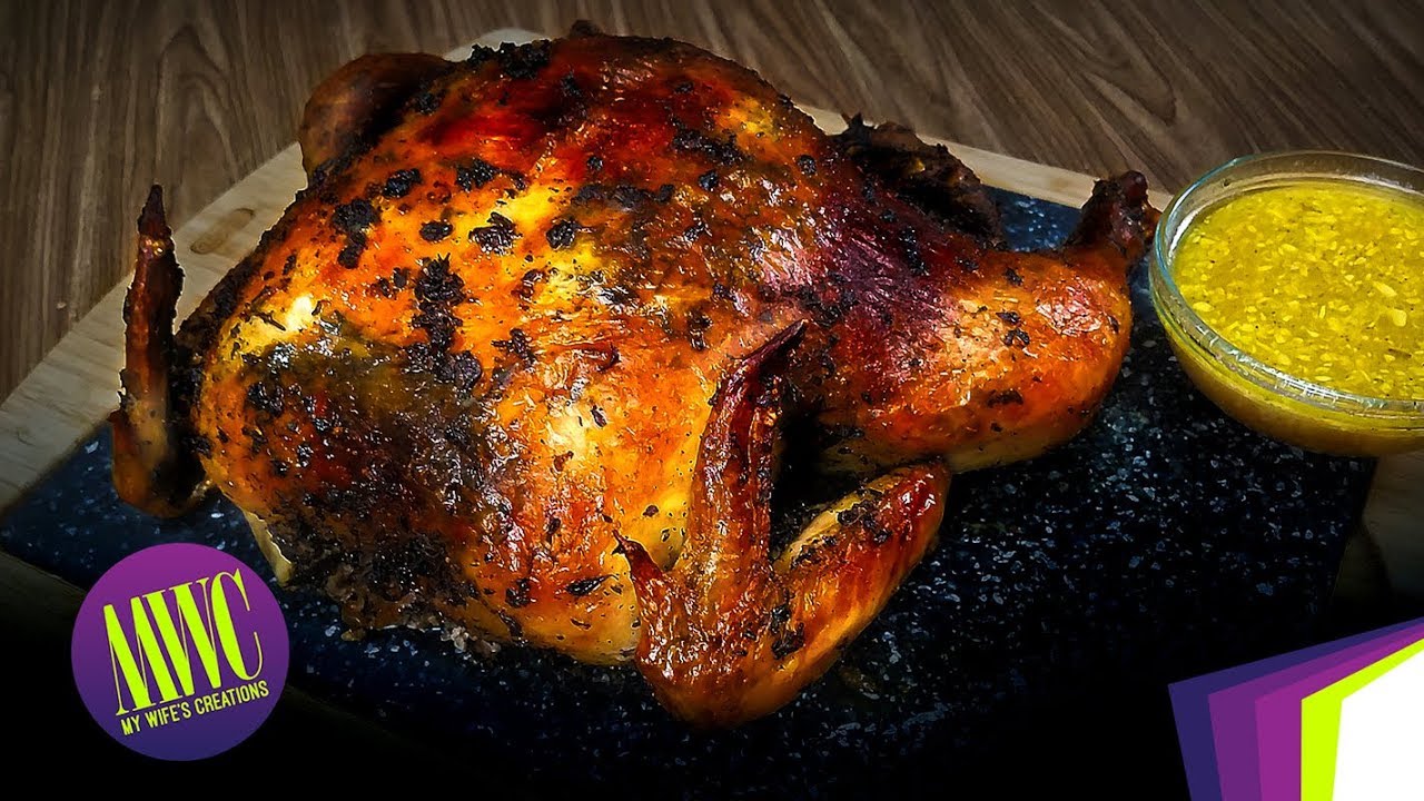 Receta pollo entero horneado con salsa wasakaka (guasacaca) hecho en casa