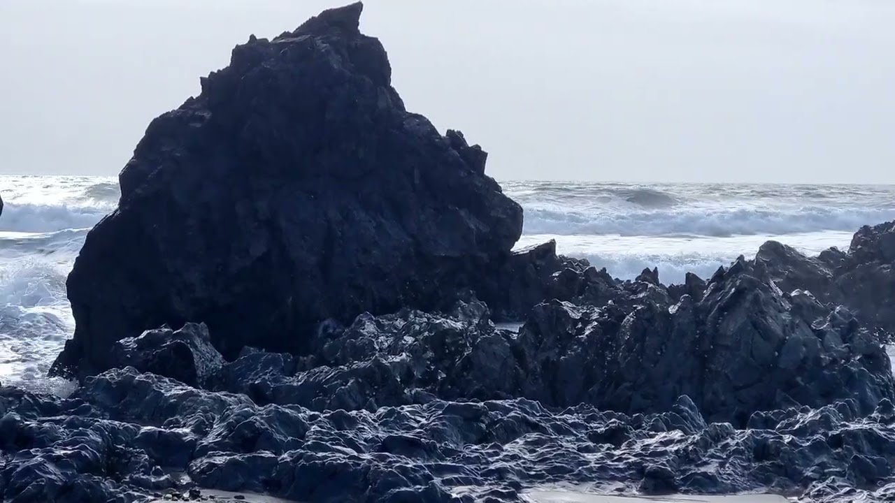 ##sky #clouds #beach #waves #rocks #tide 
