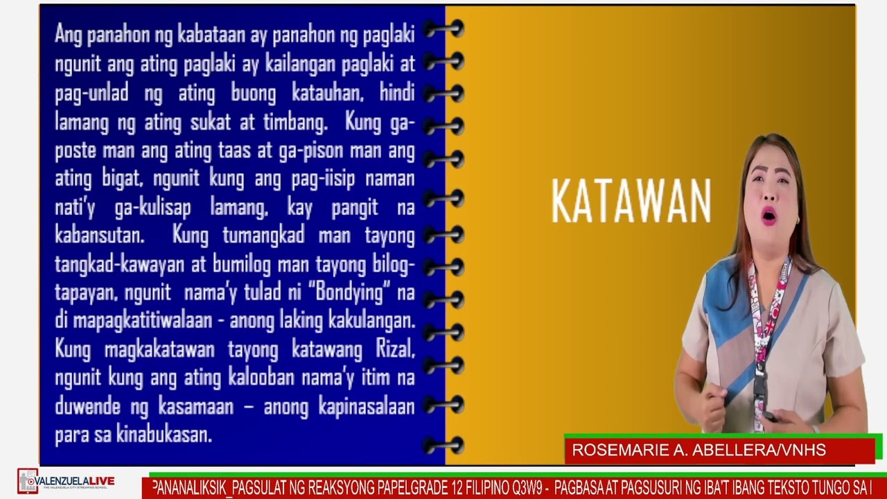 GRADE 12 FILIPINO Q3W9 - PAGBASA AT PAGSUSURI NG IBA'T IBANG TEKSTO TUNGO SA PANANALIKSIK PAGSULAT