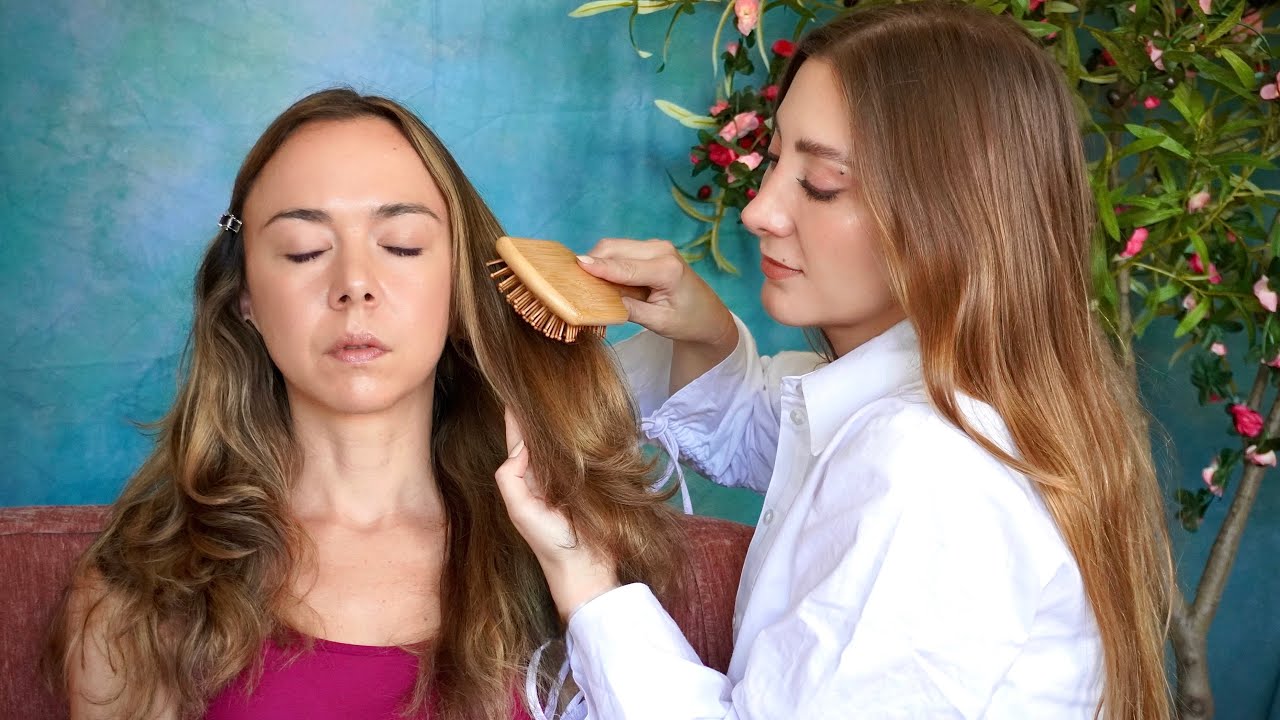 ASMR Fall Asleep Gentle Hair Play | Relaxing Hair Brushing & Scalp Massage for Tingles | Soft-Spoken