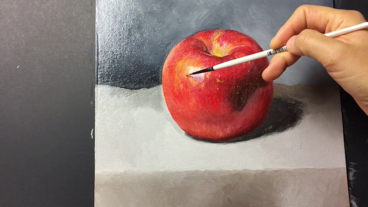 Apple Oil Painting Time Lapse