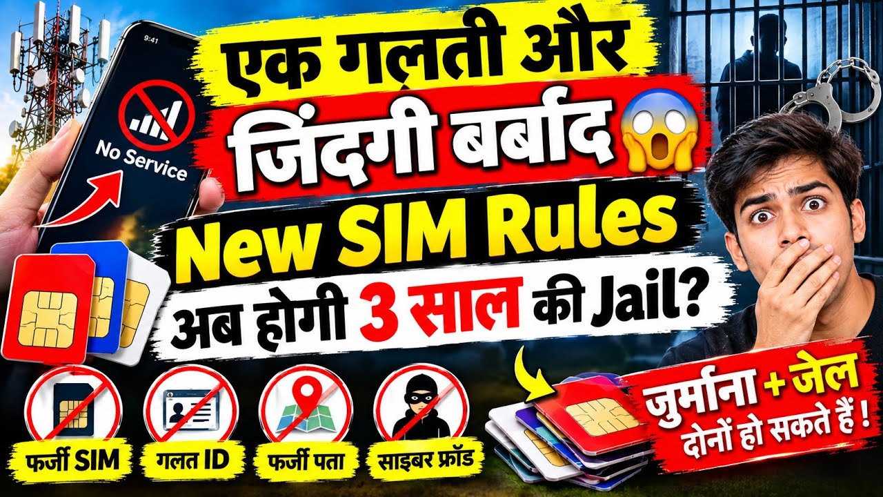 New SIM Card Rules 2026: SIM के दुरुपयोग पर 3 साल तक जेल | ₹50 लाख जुर्माना? #news #hindi_news 