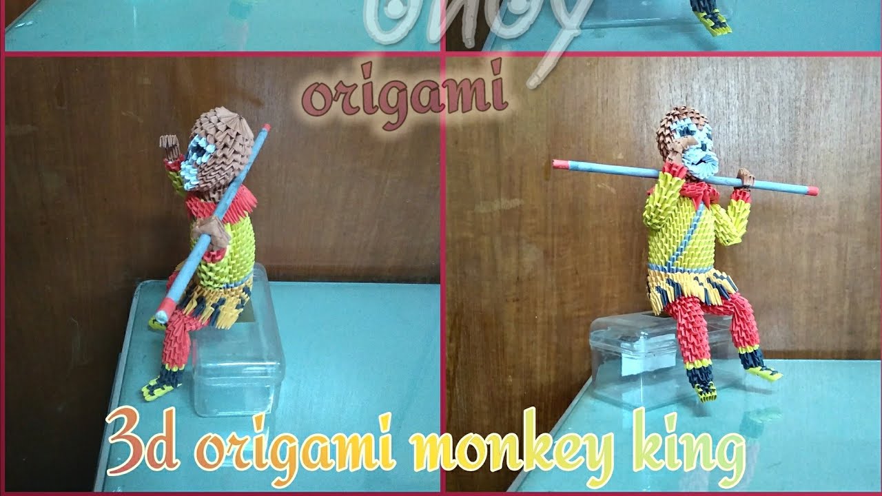 3d origami monkey king tutorial part 3
