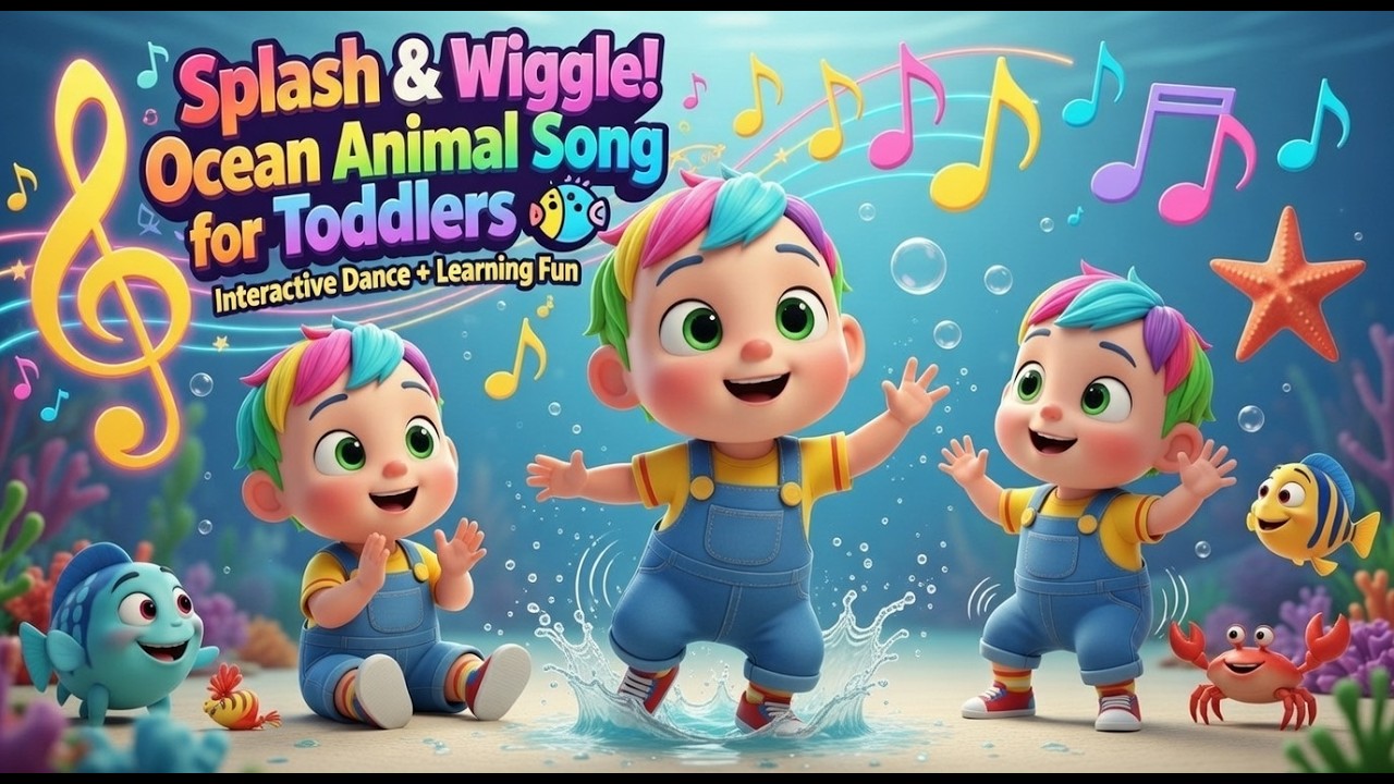 🎵 Splash & Wiggle! Ocean Animal Song for Toddlers 🐠 Interactive Dance + Learning Fun