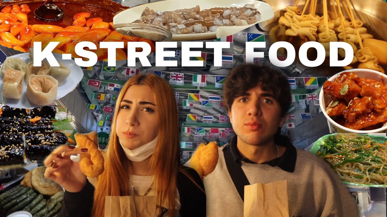 Trying Korean Street Food for the First Time! (Tteokbokki, Gimbap, Hotteok, Kimchi Jeon…)