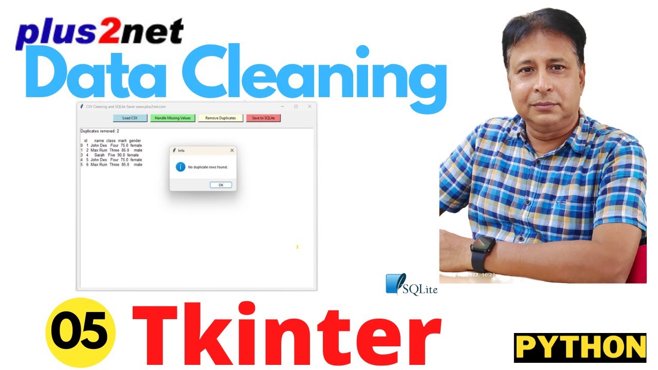CSV data upload with Tkinter and Pandas to save cleaned data in SQLite : A Practical Python Tutorial