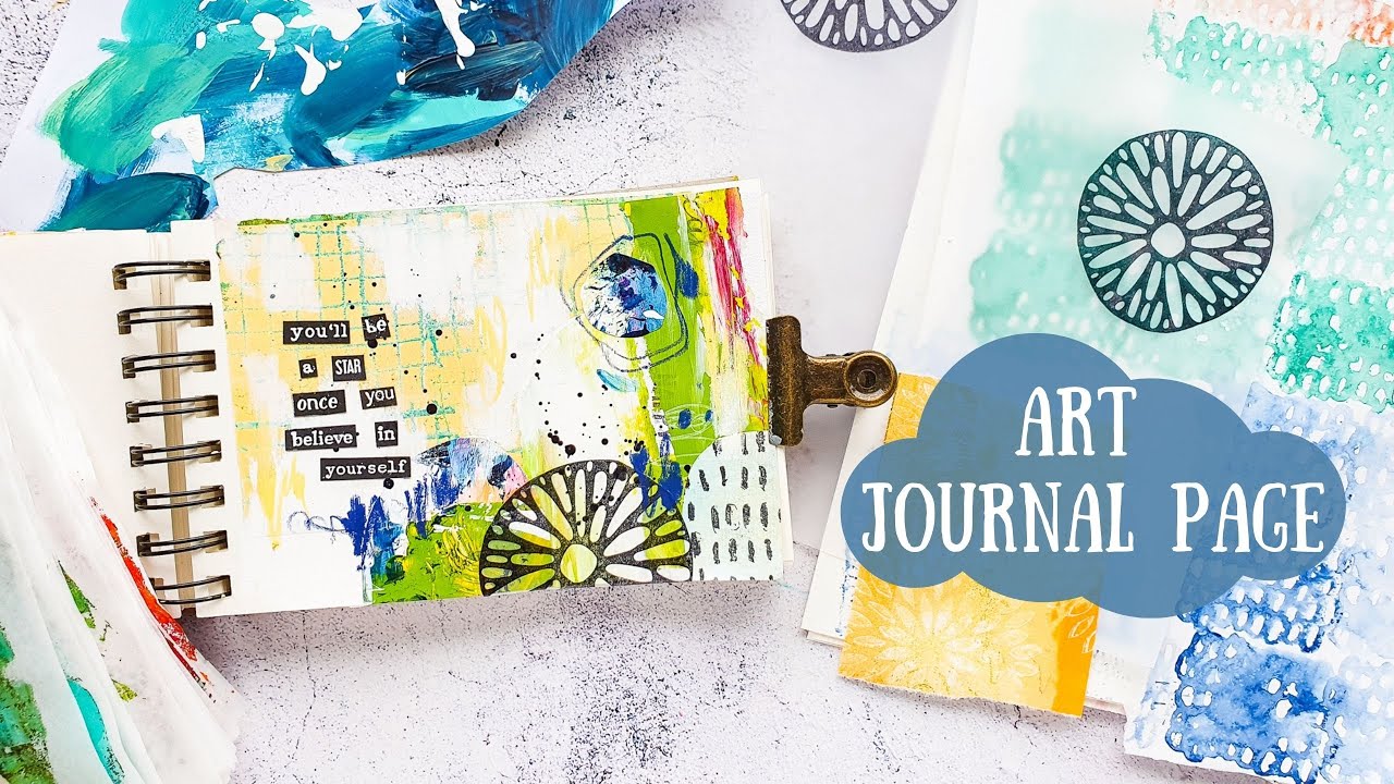 Mixed Media Art Journal Page with Handmade Collage Papers