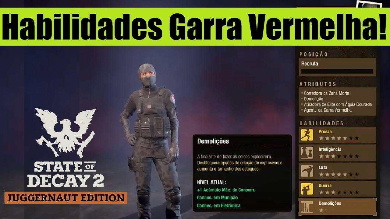 State Of Decay 2: Guia de Habilidades Especiais #2 - GARRA VERMELHA