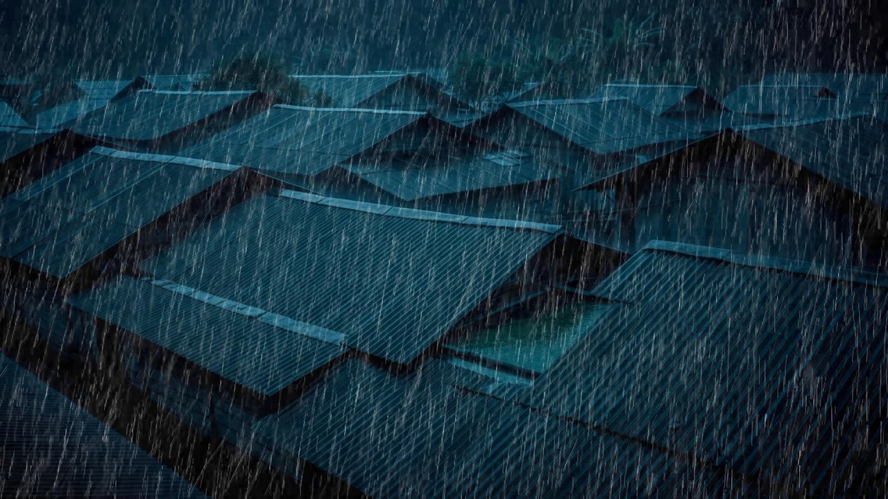 No Ads Rain Sounds for Sleeping - ASMR Loud Rain and Thunder on Tin Roof for Deep Sleep Calm