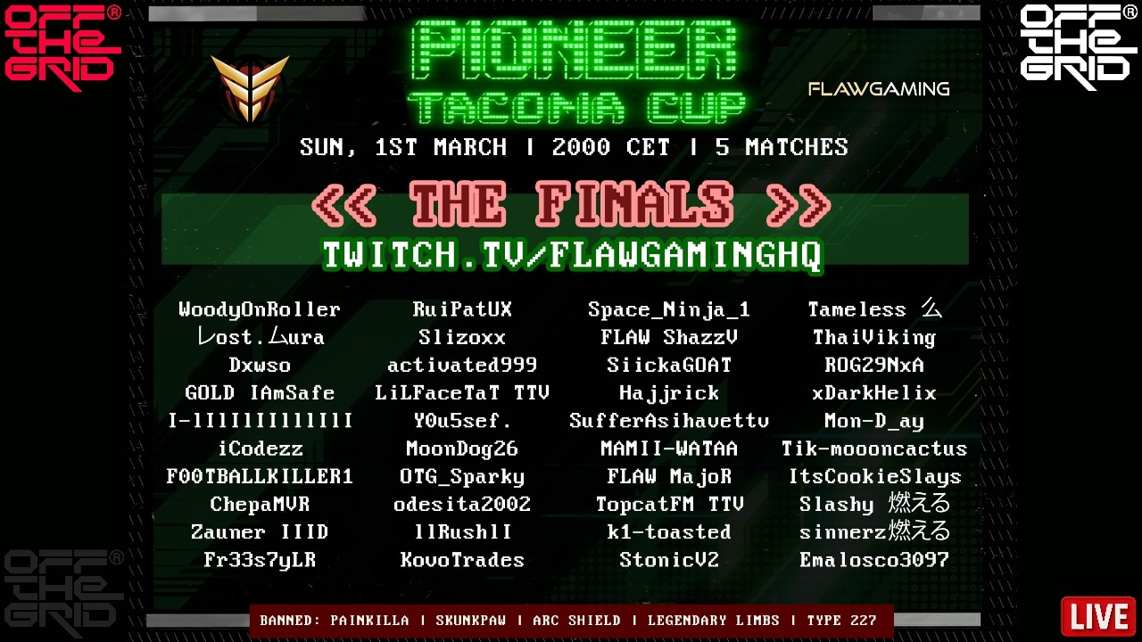 🏆Flaw Solos Tacoma Pioneer Cup FINALS⚡5 Matches, Prizepool: Pioneer Tacoma & $200 Cash Sprea🏆