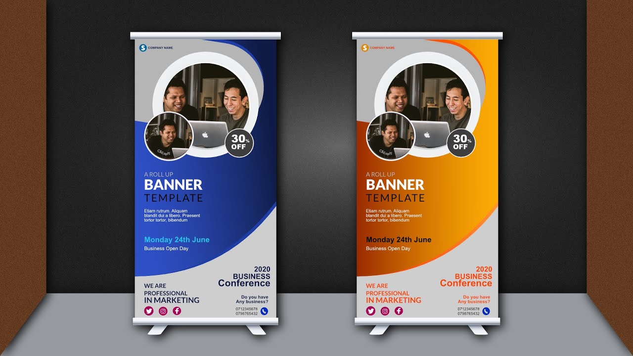 How to design a Professional Roll Up Banner for Advertisement - #AffinityDesigner Tutorial