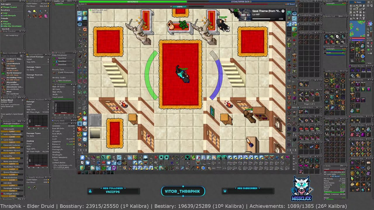 Tibia - Global - Kalibra - ED 1000 | TOP: Bosstiary: 1º | Bestiary: 6º | Achiev: 18º (Ranks Kalibra)