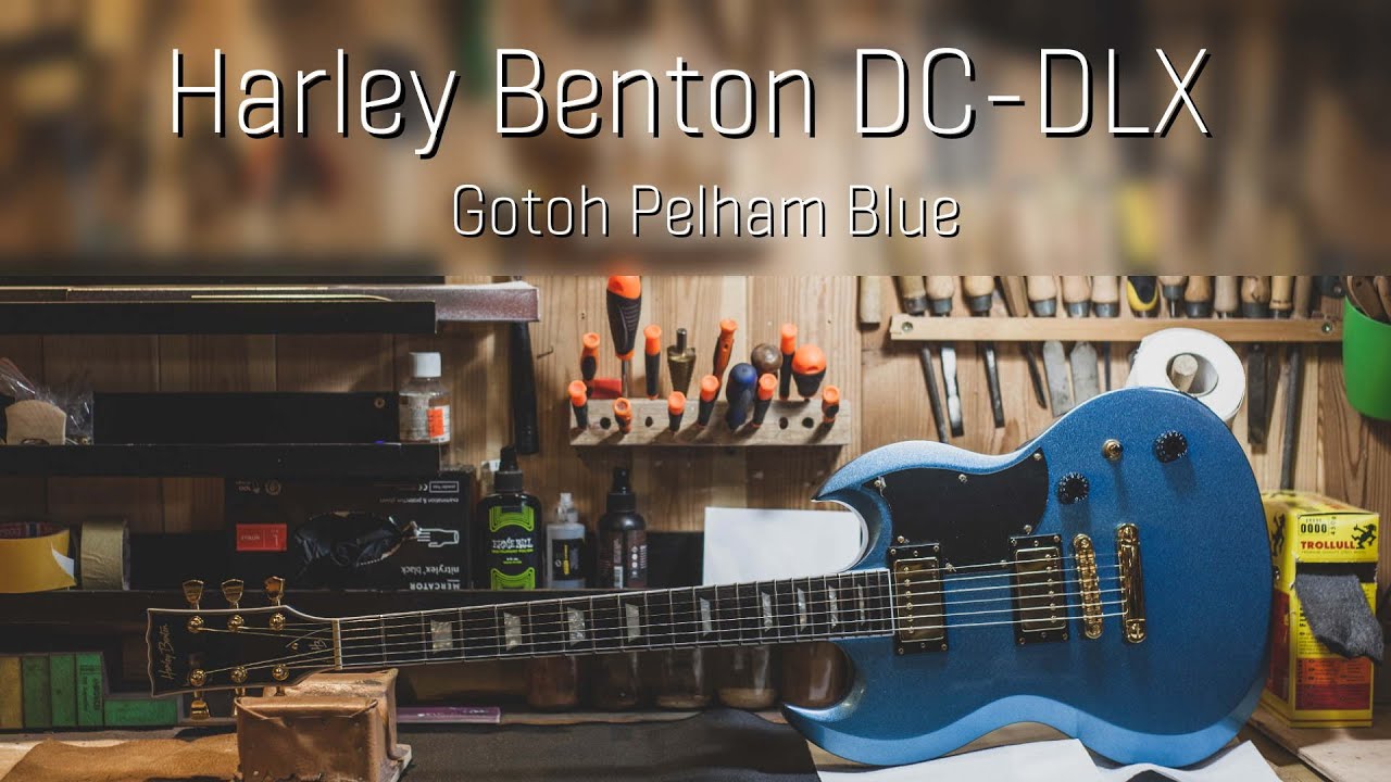 Harley Benton DC-DLX Gotoh Pelham Blue / Full Setup / Szlif Prog&oacute;w / Wymiana Strun /