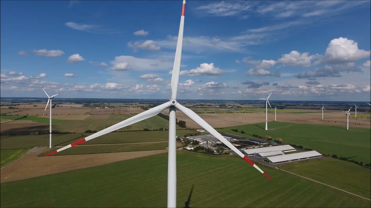 Nordex N117 / 2400 wind turbine from the air, 9/2016