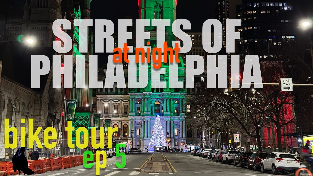 Exploring streets of Philadelphia at night on a bike | part 1 | Bike tour | 4K