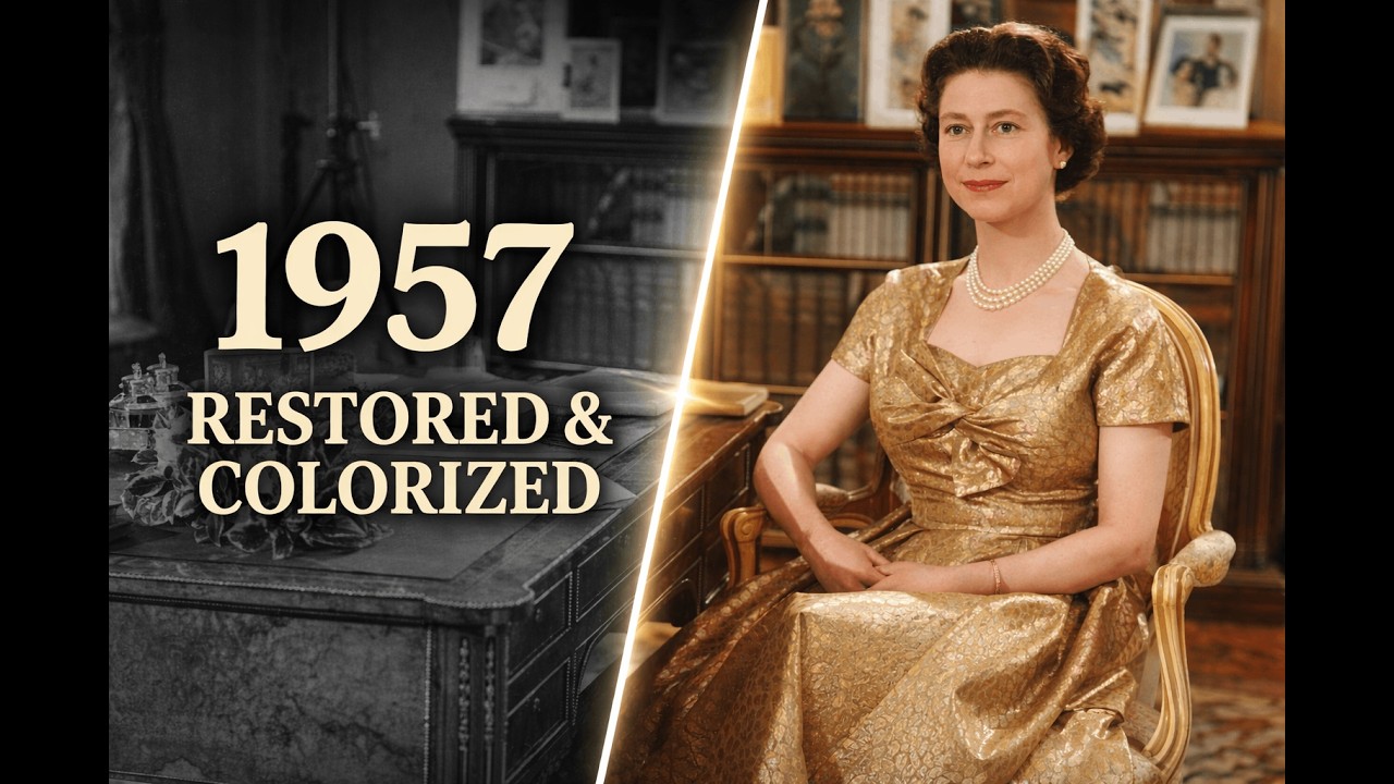 1957 Queen Elizabeth in Vivid Color: The First TV Broadcast [4K 60fps]