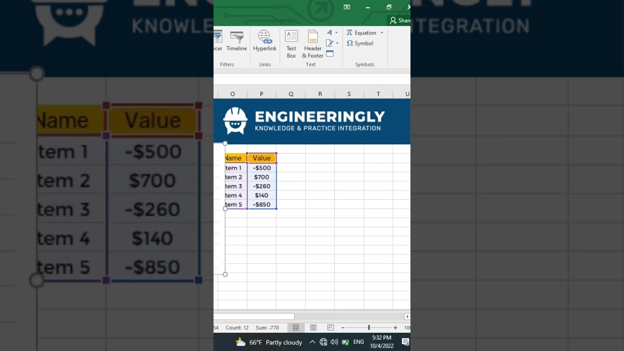 Show Negative Values on a Column Chart with a Different Color 