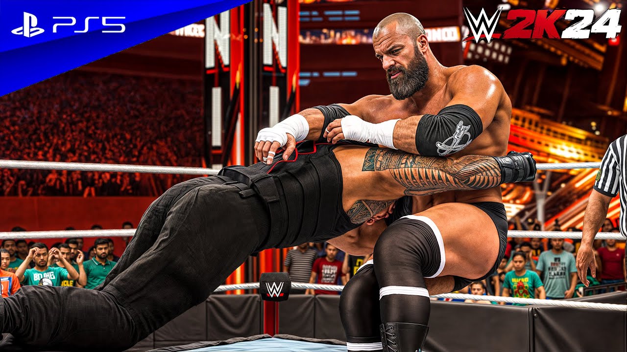 WWE 2K24 - Roman Reigns vs. Triple H | No Holds Barred Match at Wrestlemania | PS5™ [4K60]