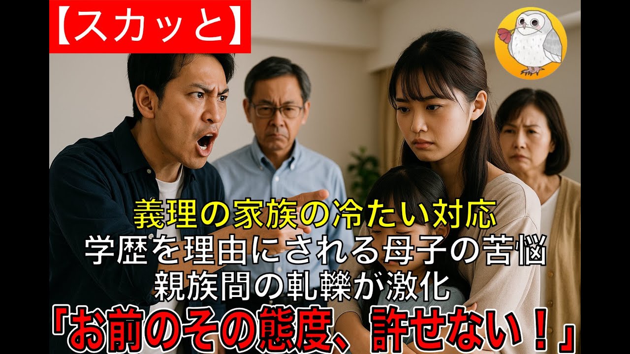 【スカッと】義理の家族の冷たい対応学歴を理由にされる母子の苦悩親族間の軋轢が激化「お前のその態度、許せない！」