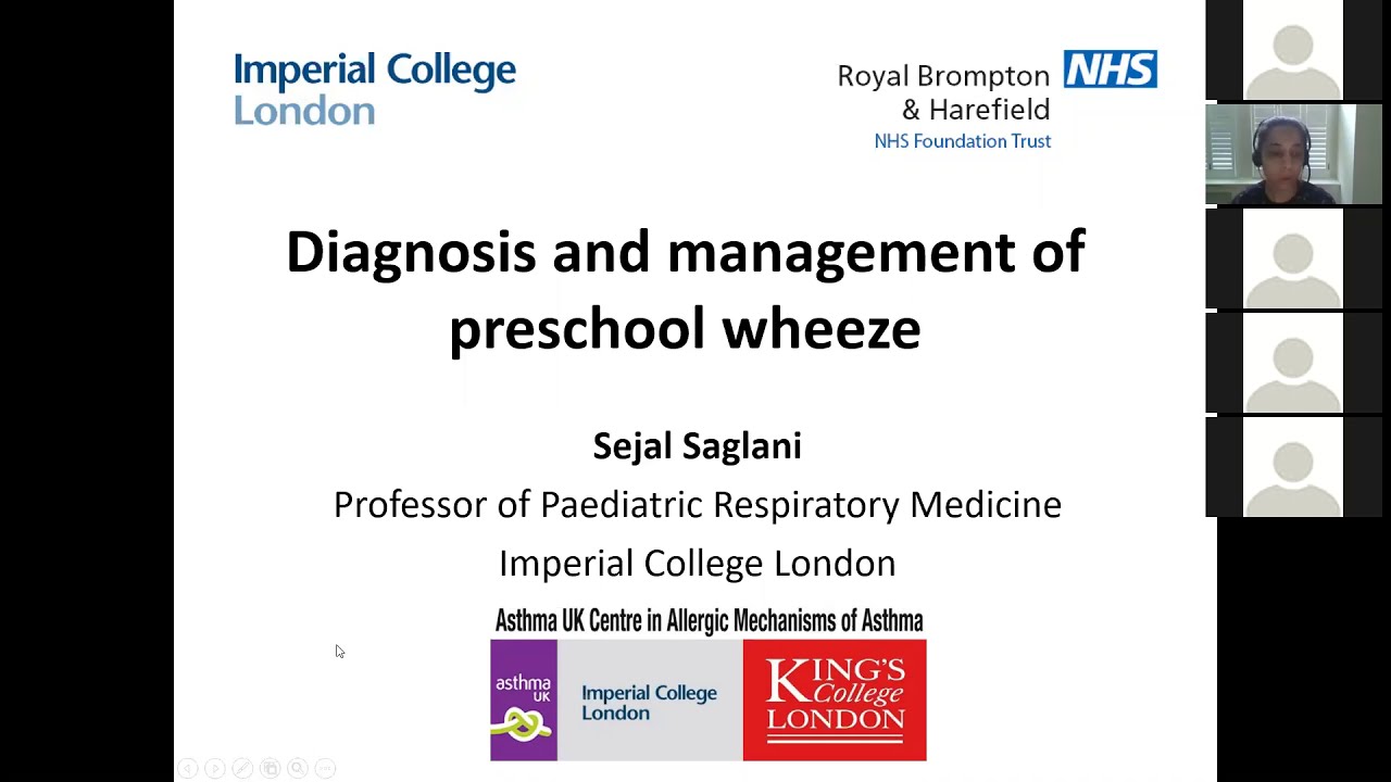 Diagnosis & management of preschool wheeze: Prof Sejal Saglani | PaeCH Teaching for Trainees