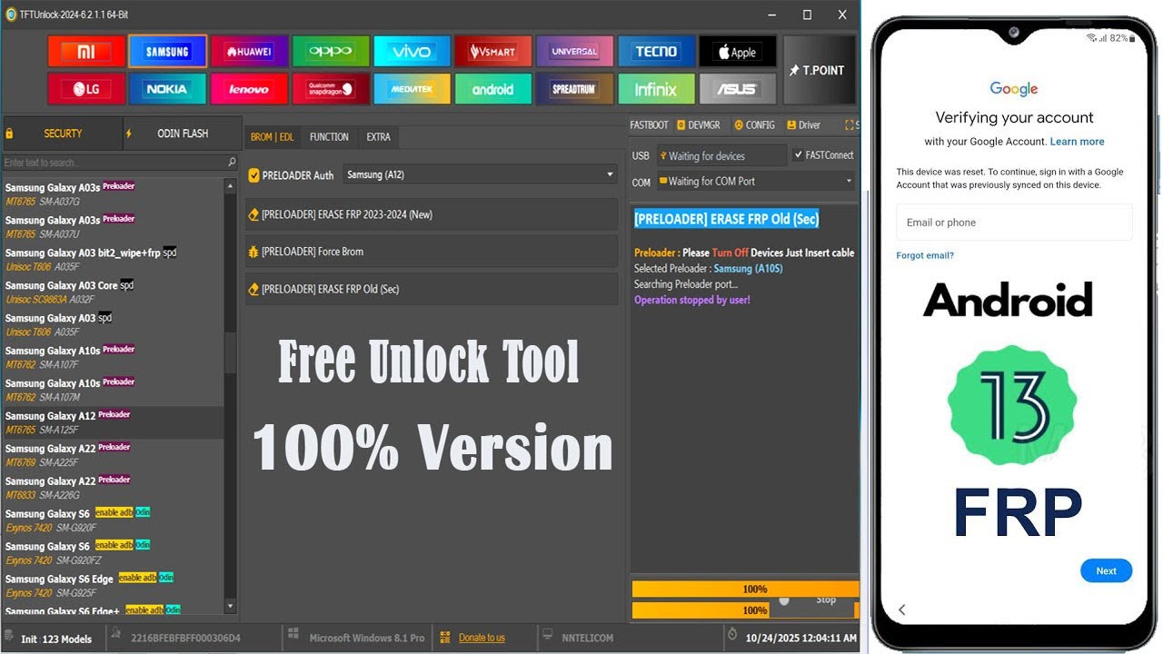 FRP Bypass Android 13 14 15 - 100% Working tool 2025