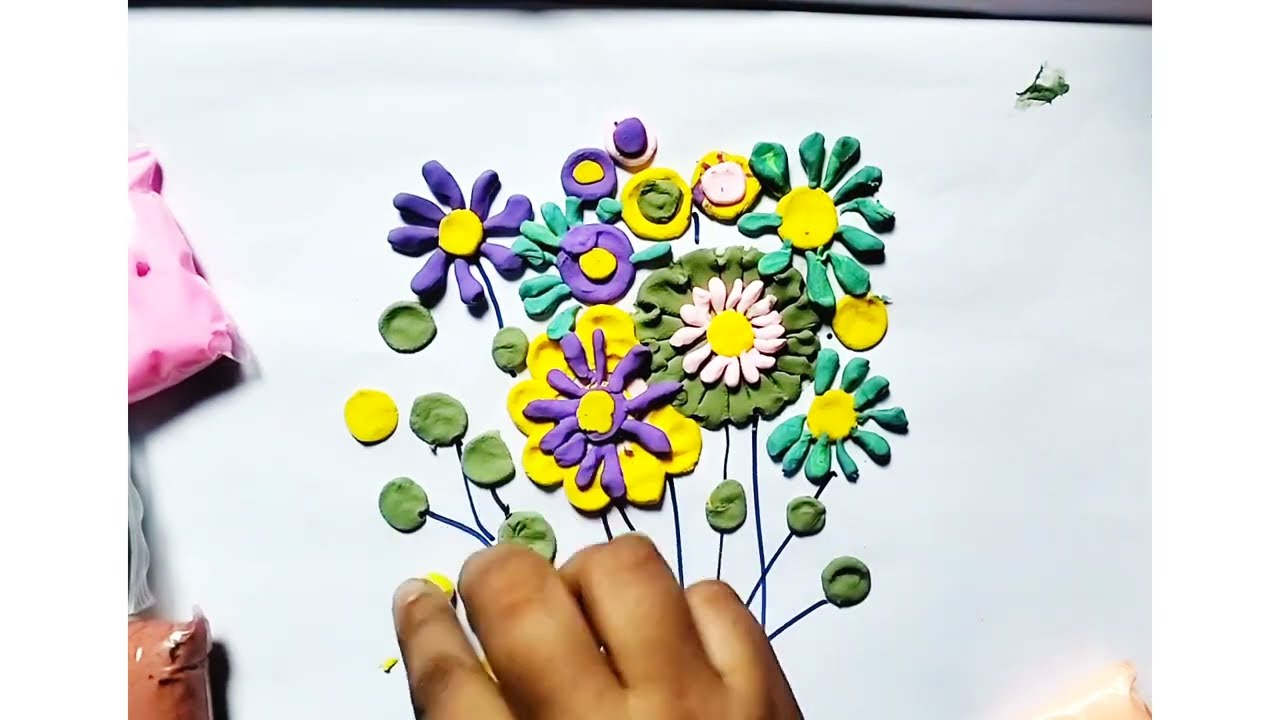 Simple Clay flower making video /clay flower /Clayart