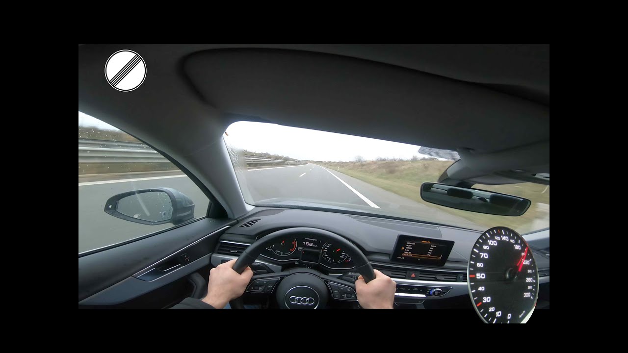 AUDI A4 B9 0-220 KM/H 150 PS 2.0 TDI ACCELERATION ON GERMAN AUTOBAHN