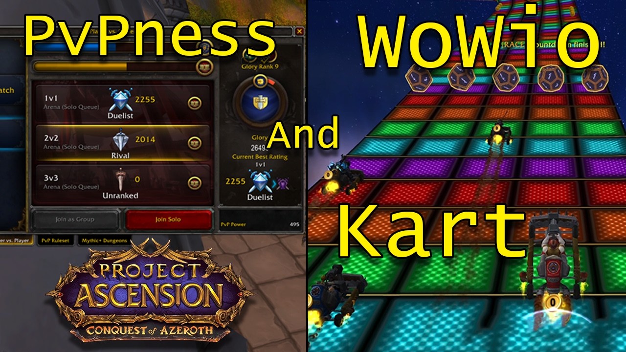 Pushing for Gladiator then challenging my viewers to WoWio Kart