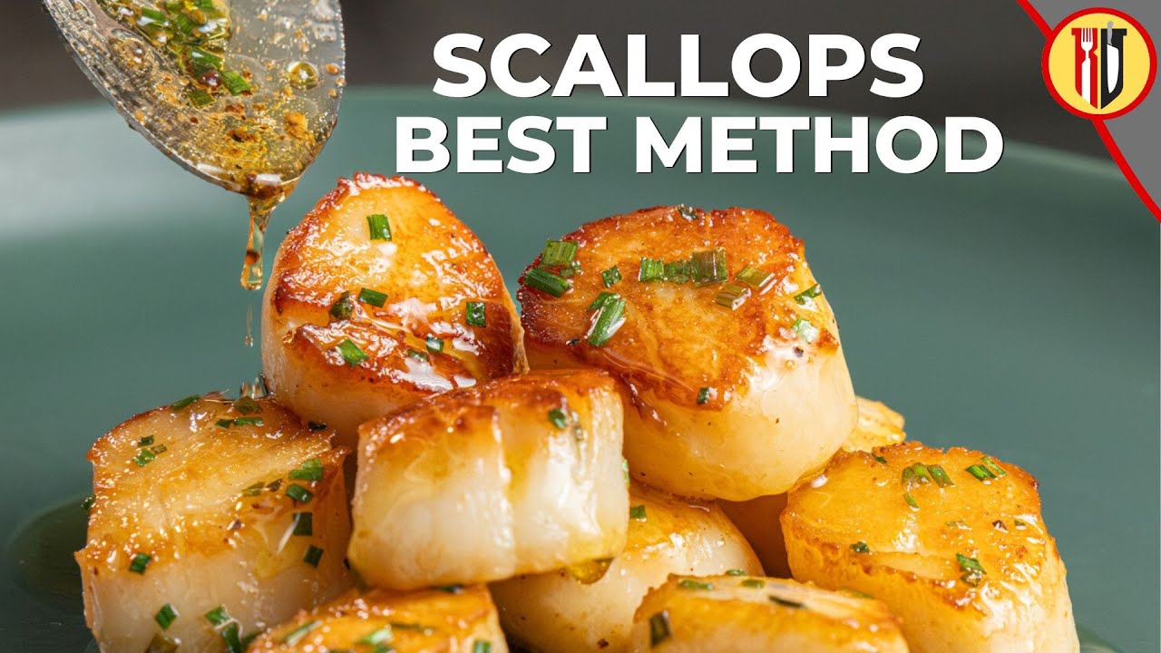 Easy scallops in a pan with butter and lemon