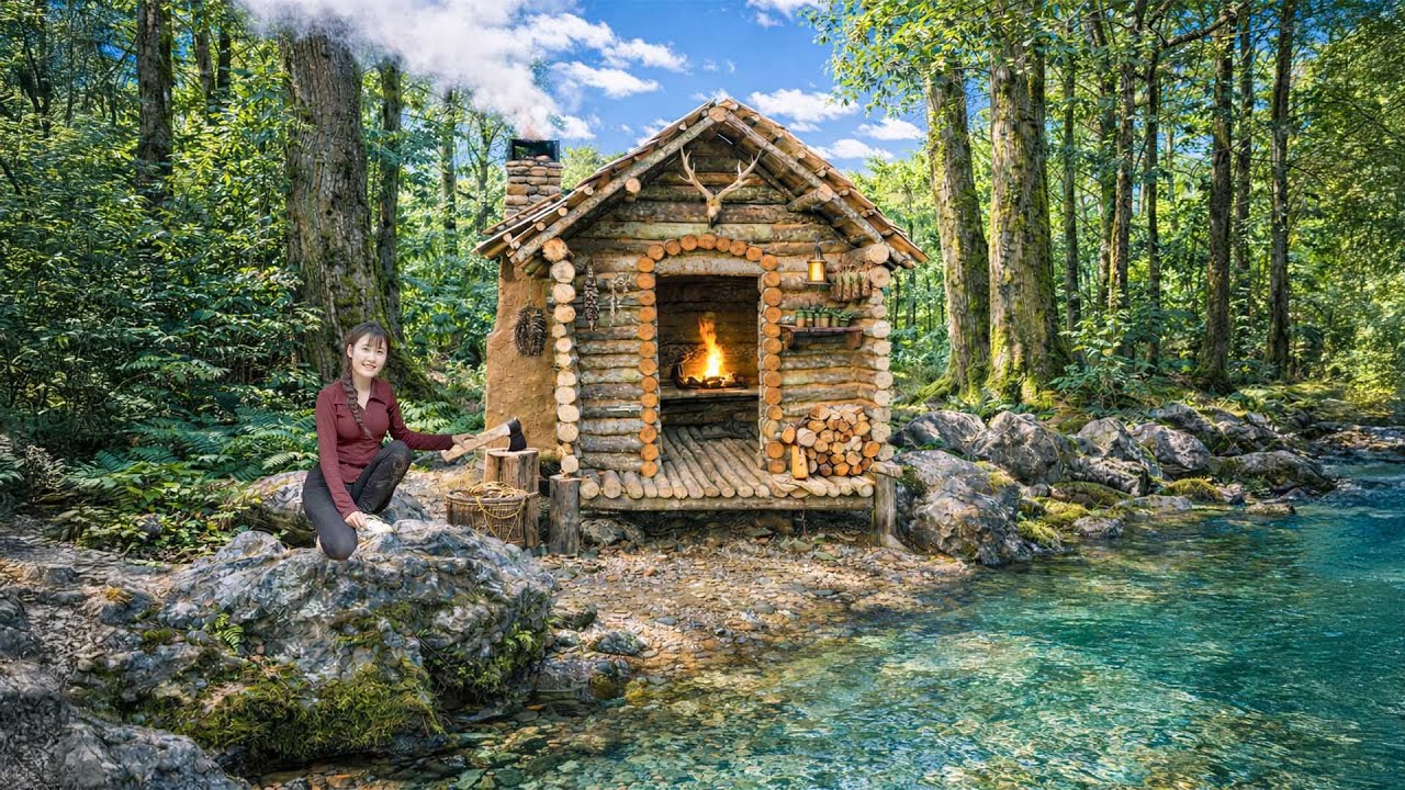 500 Days Living Alone - Building a Wilderness Log Cabin - Mss Lucia