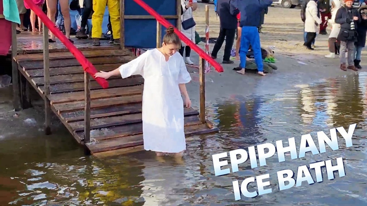 BATHING IN ICE WATER #5 | SWIMMING WINTER | Epiphany bathing #baptism #bathing