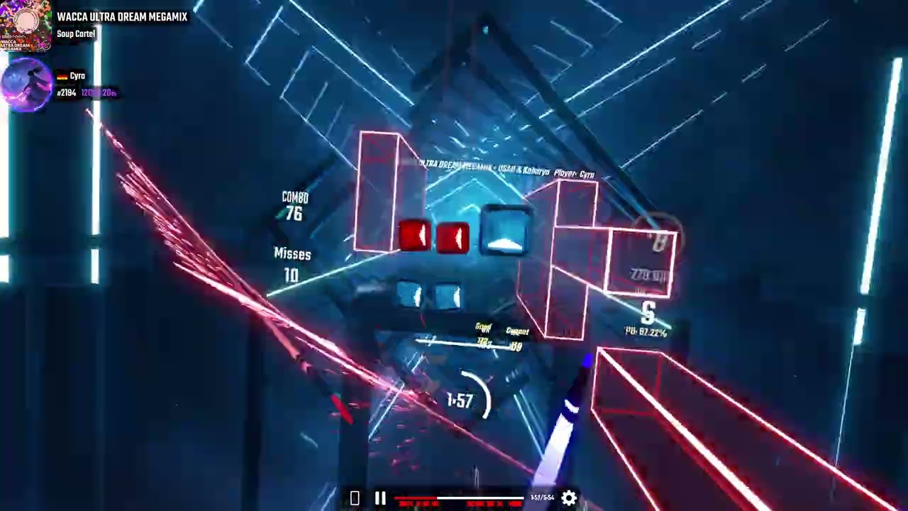 USAO & Kobaryo - WACCA ULTRA DREAM MEGAMIX | 12.2☆ Speed-Tech | Hardcore Mashup, best of Beat Saber