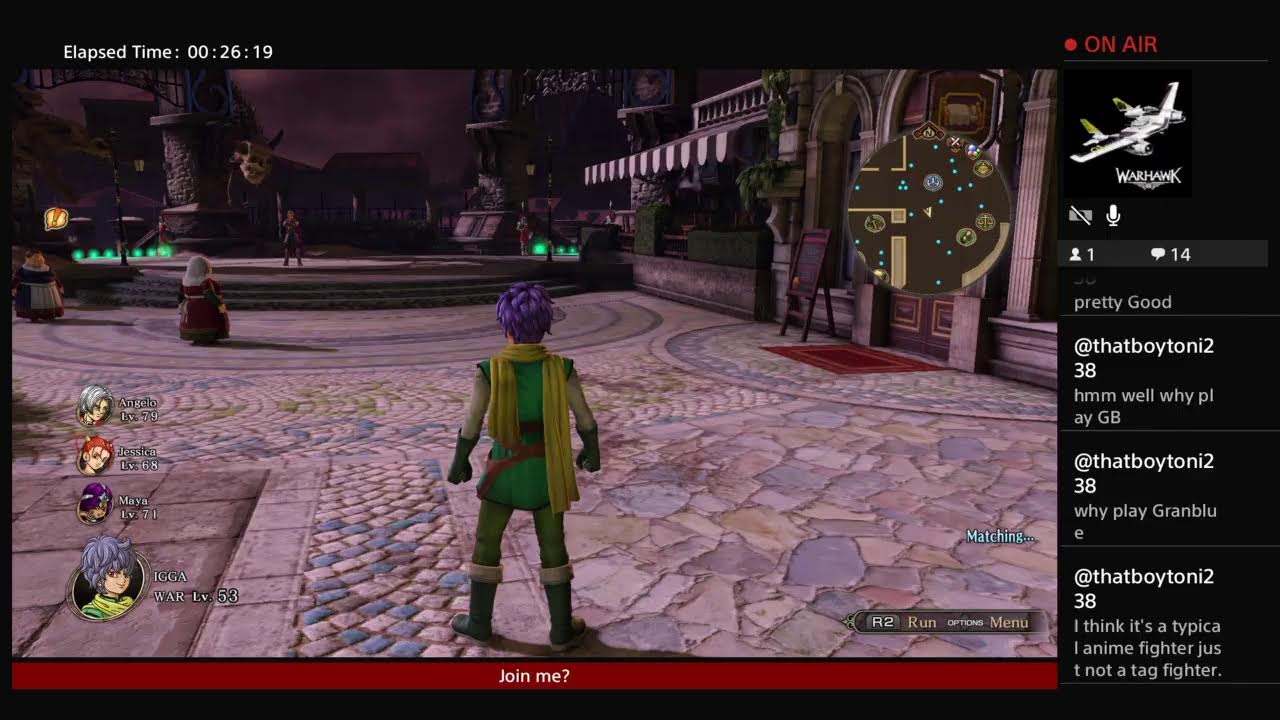 FightNoid  scheduled 7pm Dragon Quest heroes 2 10 vs 1 monster mash test